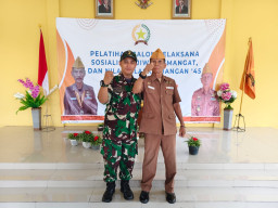 Koramil Candi Perkuat Semangat Kejuangan ’45 pada Penilaian Sosialisasi di Kecamatan Candi