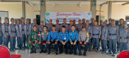 Babinsa Wonoayu Hadiri Bimtek Kesiapsiagaan Bencana Satlinmas Desa Becirongengor