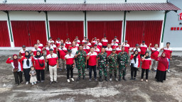 Koramil 0816/01 Sidoarjo rampungkan koperasi merah putih di desa Kemiri Sidoarjo.