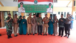 Danramil 0816/08 Jabon Menghadiri Pelantikan PLT Tiga Kades di Kecamat