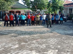 Anggota Ramil 07 Krembung dan Forkompimka Laksanakan Apel Gelar bencal