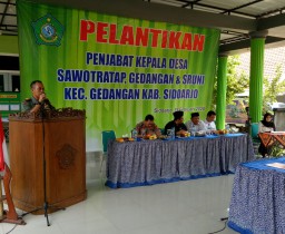 Danramil 0816/17 Gedangan hadiri Pelantikan Pejabat Sementara Kades