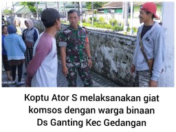 ”Babinsa Koramil 0816/17 Gedangan Komsos Bersama Masyarakat”