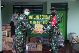 Wujud Peduli Korban Bencal, Kodim 0816/Sidoarjo salurkan bantuan sembako