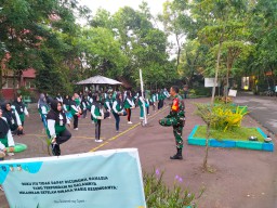 Babinsa Ramil 0816/13 Latih PBB Dan Senam Pagi Kepada Kader Penggerak NU