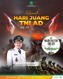 Bupati Sidoarjo mengucapkan Selamat Hari Juang TNI AD ke 77 Tahun 2022