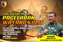 Saksikanlah pagelaran wayang kulit di Makodam V/Brawijaya