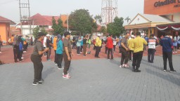 Koramil 0816/15 Sukodono Melaksanakan Senam Bersama Forkopimka
