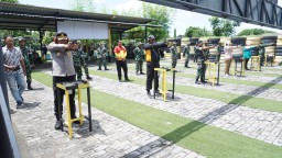 Pemilu 2024 yang Aman dan Damai, TNI-POLRI Sidoarjo Gelar Latihan Menembak Bersama
