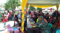 Babinsa Koramil 0816/09 Krian monitoring giat HUT RI Ke 74