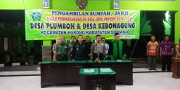Danramil 04/Porong hadiri pelantikan BPD Desa Plumbon