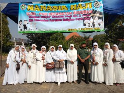 Batuud Koramil 0816/03 Buduran dampingi latihan Manasik haji