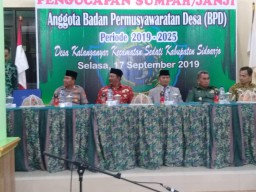 Danramil dan Babinsa Sedati hadiri acara pelantikan anggota BPD