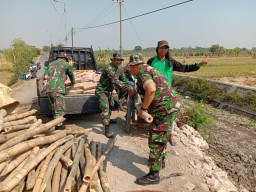 Pra TMMD 106 Kodim Sidoarjo Pembangunan Jembatan Mulai Terlihat