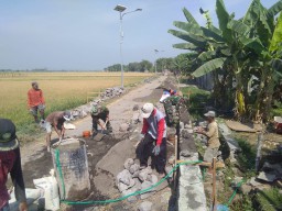 Babinsa Kupang,Tak Ingin Setengah-setengah Dalam Pembangunan TMMD