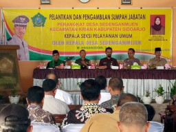 Danramil 0816/09 Krian Hadiri Pelantikan Perangkat Desa Sedenganmijen