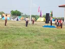 Anggota Ramil 0816/07 Hadiri Upacara Pembukaan Perkemahan Pramuka