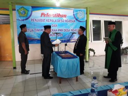 Batituud Koramil/06 Tanggulangin Menhadiri Pelantikan PJ KAdes Ngaban