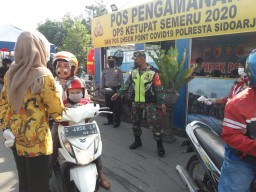 Pemberlakuan PSBB tahap II di Post Chek Point' Baypass Krian Sidoarjo