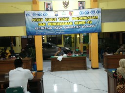 Danramil 0816/08 Jabon Hadiri Sosialisasi PSBB Tahap II Di Pendopo