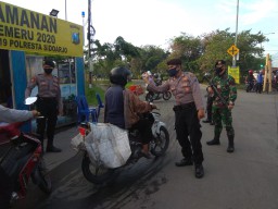 Pengamanan Post Chek Point' PSBB di Baypass Kecamatan Krian