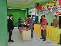 Batituud Ramil 0816/07 Hadiri Pengambilan Sumpah Jabatan PJ Kades