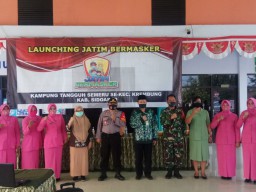 Danramil 0816/07 Krembung Hadiri Lounching Jatim Bermasker di Pendopo