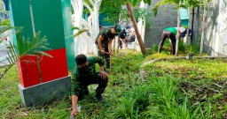 KORAMIL 0816/06 Tanggulngin Melaksanakan Kegiatan Karya Bakti