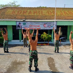Personil Koramil 0816/08 Jabon Jaga Kesehatan Dengan Olahraga