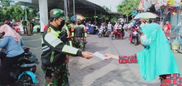 Danramil 03 Buduran dan Anggota laksanakan pesan teritorial prokes