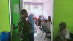 Danramil 6 Tanggulangin Laksanakan Komsos Dengan Kepala Puskesmas