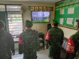 Anggota Ramil 07/Krembung Ikuti Upacara Hari Lahir Pancasila Virtual