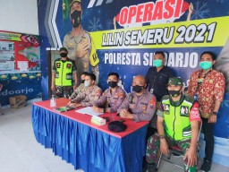 Anggota Ramil0816/07 Laksanakan Pengamanan di Pos Pantau Krian