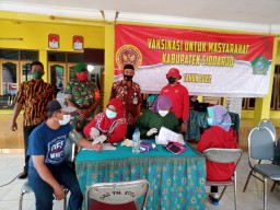 Babinsa Koramil 05 Tulangan Kembali Melaksanakan Pendampingan vaksin