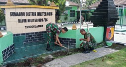 Anggota Ramil Tanggulangin Adakan Pembenahan dan Pembersihan pangkalan