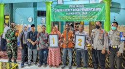 Babinsa Koramil 06/Tanggulangin Hadiri Penetapan Calon Kades