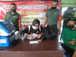 Sukseskan Vaksinasi Booster, Dilaksanakan Di Koramil 0816/05 Tulangan
