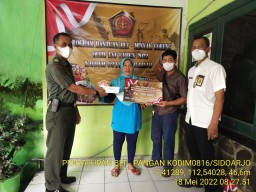 PJ. DANRAMIL 0816/10 BALONGBENDO LAKSANAKAN PENYALURAN BLT PANGAN BERSAMA FORKOPIMKA