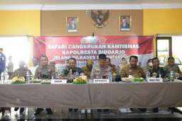 Dandim 0816/Sidoarjo bersama Kapolresta Sidoarjo safari cangkrukan kamtibmas di Tanggulangin