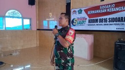 Generasi Muda Sebagai Penerus Bangsa, Babinsa Ramil 0816/06 Tanggulangin Berikan Wasbang Kepada siswa SMA