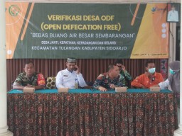 Babinsa Koramil 0816/05 Tulangan Hadiri Undangan Pencanangan ODF (Open Defecation Free)