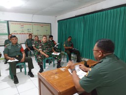 Tingkatkan Kinerja Babinsa, Danramil 0816/16 Waru Pimpin Brifing Evaluasi