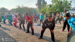 Danramil 0816/05 Kapten Inf Moh. Said senam bersama muspika Se-Kec. Tulangan