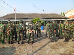 Cek Pasukan, Apel Pagi di Lokasi Rutilahu di Desa Buncitan Sedati