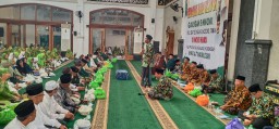 Babinsa Koramil 0816/16 Waru Hadiri Kegiatan Pengajian Ahad Kliwon Gabungan 5 WCNU Kec. Waru