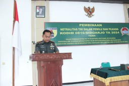 Dandim 0816/Sidoarjo Memimpin Pembinaan Netralitas TNI Jelang Pemilu dan Pilkada 2024