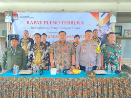 Danramil 05/Tulangan Beserta Babinsa Hadiri Rapat Pleno terbuka Rekapitulasi hasil Pemilu 2024 tingkat Kecamatan Tulangan
