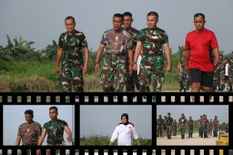 Olahraga menjaga kebugaran Prajurit Kodim 0816/Sidoarjo.