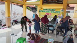 Babinsa Plaosan Serka Hendra Dampingi Posyandu Balita, Wujud Kepedulian terhadap Kesehatan Anak di Dusun Plaosan