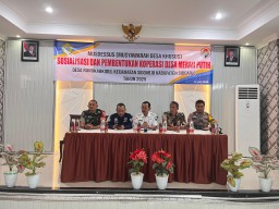Babinsa Koramil 0816/01 Sidoarjo hadiri pembentukan Koperasi Merah Putih di desa Rangka Kidul.